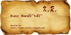 Kusz Renátó névjegykártya